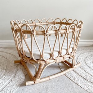 Cunas de mimbre para muñecas, juguetes de simulación para niños, de alta calidad, cunas de mimbre para muñecas. - Product Image 6
