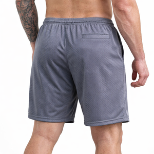 Shorts de sport pour hommes en mesh, taille élastique avec cordon de serrage, légers, pour entraînement fitness, vêtements de sport personnalisés, fabrication OEM - Product Image 2