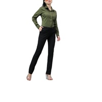 Elegante Vintage-Bluse für Damen aus Satin mit Knöpfen, Büro- und Karriere-Hemden, Oberteile 2026, Modische Lässige Formelle Rote Blusen aus BD