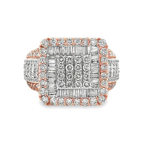 Designer Hip Hop Unique Shape With Moissanite Round Baguette Diamond Studded In S925 <b>Silver</b> <b>Ring</b> for <b>Men</b> - Product Image 1