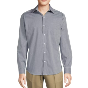 Chemise habillée à manches longues pour homme, col rabattu, infroissable, décontractée élégante, en coton - Product Image 3