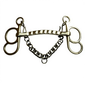 Mors de dressage double anneau en forme de papillon avec deux boucles, mors de dressage à deux anneaux en forme de papillon en acier inoxydable – Mors de cheval à bouche large pour l'équitation western - Product Image 1
