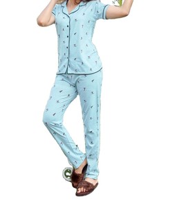 Vestidos de Noche al por Mayor para Niñas, Ropa de Dormir, Conjunto de Pijama de Dos Piezas, Pijamas de Satén y Algodón, Pijamas de Diseñador para Mujer, Traje de Noche - Product Image 1