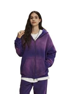 เสื้อขนแกะ360GSM มีฮู้ดสำหรับผู้ชายพิมพ์ลายออนดีมานด์มีซิปแบบสวมหัวเสื้อแนวสตรีทโอเวอร์ไซส์เปิดไหล่ - Product Image 4