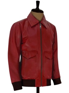 Veste en cuir réversible rouge et noir Chicago Waterproof Quick Dry Varsity Letterman pour homme - Product Image 3