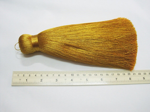 Pompon en soie classique doré géant, 1 pièce, avec franges élégantes pour la décoration ou l'artisanat, avec option OEM - Product Image 4