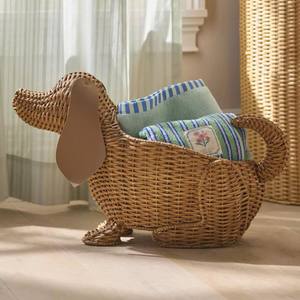 Panier de rangement pour chien en rotin pour enfants, fait main, écologique, organiseur de jouets pour la décoration de la chambre d'enfant, organiseur de rangement pour jouets et vêtements - Product Image 1