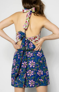 Women Floral Print Halter Neck Mini <b>Dress</b> Sleeveless <b>Summer</b> Party <b>Dress</b> <b>Boho</b> Casual Beach Short <b>Dress</b> - Product Image 5