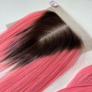 Prix usine 100% brut vierge vietnamien trame humaine dentelle perruque os droit couleur rose clair Super Double dessiné Extensions de cheveux - Product Image 5