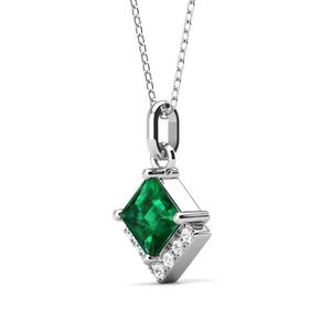 Colgante cuadrado de lujo de Esmeralda verde para mujer, Plata de Ley 925, collar minimalista, joyería <span class=keywords><strong>2022</strong></span> <span class=keywords><strong>Destiny</strong></span> - Product Image 3