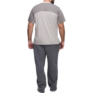 T-shirt pour homme en coton à blocs de couleur avec empiècements contrastants, manches courtes, fabrication de vêtements en gros, marque privée OEM - Product Image 2