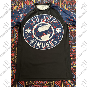 เสื้อรัดรูปแขนสั้น MMA BJJ ออกแบบมาสำหรับ Jiu Jitsu Sublimated เสื้อแรชการ์ดแบบออกแบบโลโก้ได้ตามต้องการ - Product Image 3