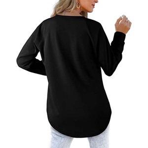 Sweat-shirts à col rond en molleton 100% coton pour femmes, séchage rapide, respirant, doux, manches longues, coupe classique, hiver, printemps - Product Image 4