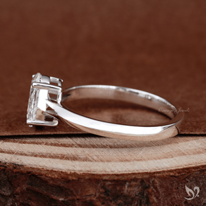 Bague de fiançailles classique ovale solitaire 1 carat certifiée IGI, or 10K, à sangle fendue, minimaliste, pour cadeau de mariage - Product Image 2