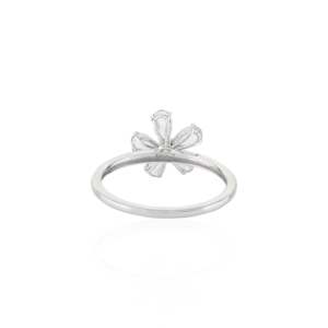 18K Yellow Gold Five Stone Aquamarine Diamond Cluster Ring Resizable - Product Image 5