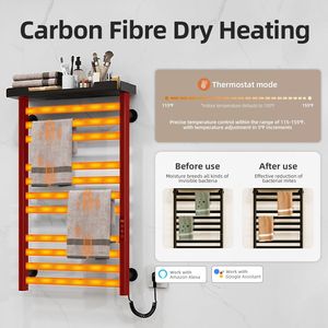 ราวแขวนผ้าเช็ดตัวไฟฟ้าติดผนัง SIOYIE 11 บาร์ ควบคุมผ่านแอพ Wi-Fi พร้อมตัวตั้งเวลาปรับได้และชั้นวางอุ่นผ้าเช็ดตัว - Product Image 6