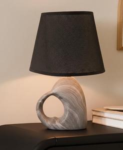 Modern Wooden Table Lamp With Black Fabric Drum Shade Warm Light For Bedroom <b>Decorative</b> <b>Lighting</b> - Product Image 2