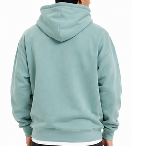 เสื้อฮู้ดดี้ผู้ชายคุณภาพสูง ผ้าฝ้ายฟลีซ สีพื้น แบบสวมหัว ผ้าถักนุ่ม สวมใส่สบาย ทรงหลวม แฟชั่นทันสมัย - Product Image 5