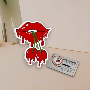 Hot Red Lips Cherry Kiss Lash Tiles Eyelash Extension Plate Acrylic Magnetic Flower Rectangle Eco-Friendly Cute - Product Image 6
