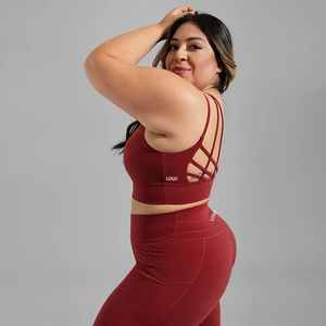 Sujetador Deportivo para Mujer con Soporte Alto, Tirantes Ajustables, Cuello en V, Diseño Sin Costuras y Transpirable, Hecho de Spandex/Poliéster - Product Image 4