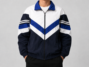 Wholesale Customizable <b>Racer</b> Starter Windbreaker <b>Jacket</b> Windproof Sporty Turn down collar Quarter-Zip Loose fit custom logos - Product Image 1