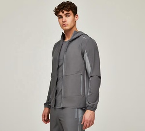 <b>Men's</b> Hooded Windproof Soft Shell <b>Jacket</b> Lightweight Breathable Running Outdoor Jogging OEM Service Outerwear - Product Image 1