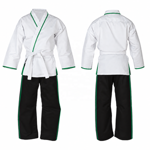 TESSUTO - Conjunto de Uniforme de Judo Personalizado 100% Algodón con Ribete Verde, Peso de Tela 240g, Traje de Entrenamiento de Artes Marciales Resistente para Dojos y Clubes - Product Image 1
