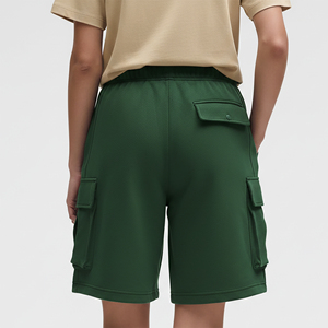 Pantalones Cortos Cargo Casuales de Verano para Mujer, 100% Algodón, Cintura Alta, Transpirables, con Botones, Pierna Ancha, Precio al por Mayor, con Servicio OEM - Product Image 3