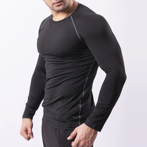 Wholesale Premium Regular Sleeve <b>Compression</b> <b>Shirts</b> <b>for</b> <b>Men</b> Front Breathable Spandex/Polyester Gym Running Clothes Made Pakistan - Product Image 6