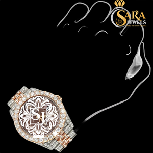 คุณภาพสูง VVS Moissanite นาฬิกาอัตโนมัติประดับเพชรนาฬิกาสเตนเลสสตีลนาฬิกาวันที่สไตล์ฮิปฮอป - Product Image 1