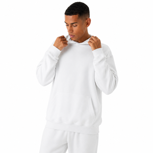Custom Men's Heavyweight <b>White</b> Hoodie Tracksuit Set | Premium Cotton Fleece Sweat Suit | Blank <b>Jogger</b> Set - Product Image 2