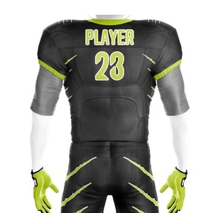 Ensemble d'uniformes de football américain personnalisés de qualité supérieure, manches courtes, taille plus, couleur et logo personnalisés, 100% polyester - Product Image 5