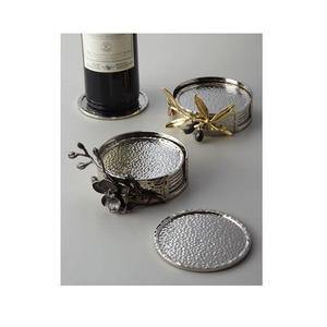 High Quality Aluminium and Brass Metal Gold Ivory Color Customized Tea Cup or <b>Glass</b> <b>Coasters</b> - Product Image 3