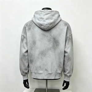 Sudadera con capucha extragrande vintage personalizada para hombre, de algodón pesado, estilo urbano, con estampado de logotipo, efecto desgastado, ecológica, para invierno - Product Image 4