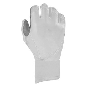 Guantes de Bateo de Cuero Blanco Acolchados con Cierre de Tirón Unisex para Adultos Entrenamiento Ambidiestro - Product Image 3