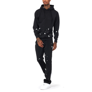 ชุดวอร์มเทคฟลีซพร้อมโลโก้สั่งทำ เสื้อฮู้ดซิป กางเกงวอร์มขาบานทรงสแต็ค ชุดออกกำลังกายคุณภาพสูงสำหรับผู้ชาย ชุดวอร์มซิป - Product Image 4