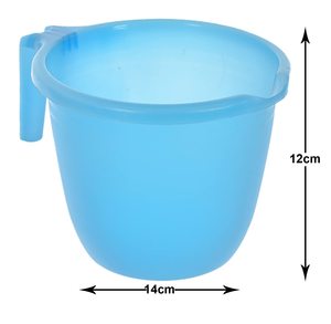 Mug de salle de bain en plastique 1 litre, lot de 1, noir et bleu ciel - Product Image 3