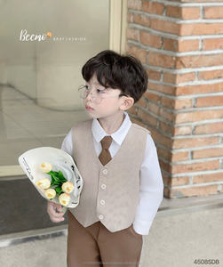 Chemises et blazers à manches longues de haute qualité pour gentleman + cravate, costume pour bébé garçon, design formel, ensembles de vêtements pour tout-petits pour mariage - Product Image 1