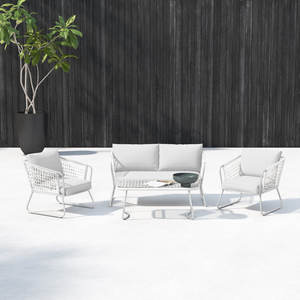Ensemble de jardin en rotin confortable de 4 pièces avec coussins doux Groupe de sièges de canapé - Product Image 3