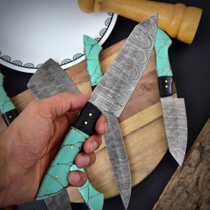 Ensemble de couteaux de chef en acier Damas de qualité supérieure avec étui en cuir, ensemble de couteaux de cuisine pour experts culinaires et usage domestique - Product Image 2