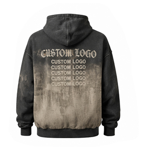 Sweat à capuche zippé unisexe surdimensionné en molleton 550-600 g/m² avec impression numérique personnalisée par le fabricant – Collection Hiver - Product Image 4