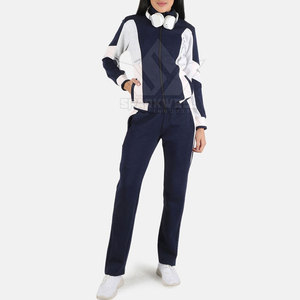 Active Women Winter Solid Tracksuit Long Sleeve Jacket Matching Pants 100% Cotton Eco-Friendly Breathable Fabric Comfortable Fit - Product Image 4