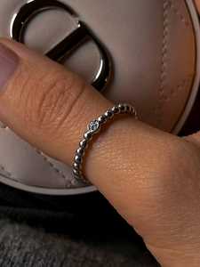 Adjustable <b>Dainty</b> Solitaire Beaded Stackable <b>Rings</b> Bezel Custom Promise 14K 18K Solid Gold Round Diamond Everyday Wear <b>Ring</b> - Product Image 4