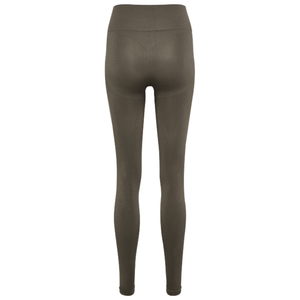 Women's Olive Green 2-Piece Yoga Set Mid Waist Leggings Scoop Neck Racerback <b>Crop</b> <b>Top</b> Seamless Breathable Full Length Solid - Product Image 3