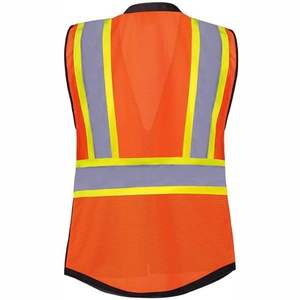 Chaleco de seguridad reflectante de alta calidad al por mayor con múltiples bolsillos para trabajadores de la construcción, chaleco de trabajo para hombres, con 5 compartimentos dimensionales - Product Image 3