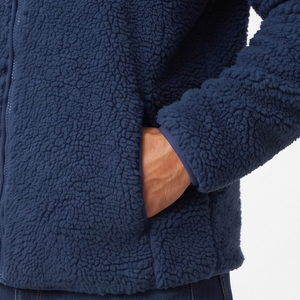 High Quality Hooded <b>Sherpa</b> <b>Fleece</b> <b>Jacket</b> <b>Men's</b> Winter Outerwear Single Button Closure Heavy <b>Fleece</b> Front Logo - Product Image 3