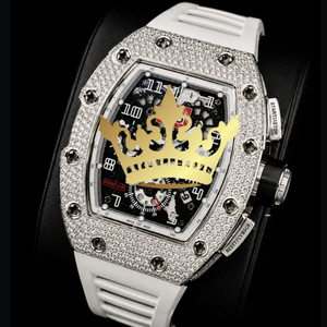 Luxury Moissanite <b>Wristwatch</b> Men Full Stone Setting Stainless Steel Diamond Watch - Product Image 3