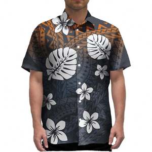 Chemises personnalisées anti-rides 100 % polyester tricotées par sublimation, motif floral vintage, tenue de plage pour homme, vêtements décontractés - Product Image 6