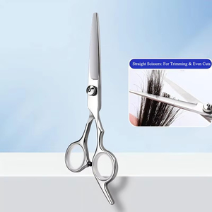 Tijeras de Peluquería de Acero Inoxidable, Afiladas y que No se Atascan, Tijeras Planas de 17 cm, Tijeras Manuales Profesionales para Cortar el Cabello - Product Image 4
