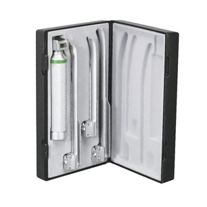 Laringoscopio manual de fibra óptica de acero inoxidable al por mayor, kit de intubación con hoja recta LED para adultos, mango con certificación CE - Product Image 4